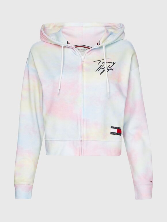 Tommy Hilfiger MENSWEAR - TOMMY CROPPED ZIP HOODIE PRINT