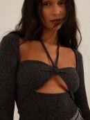 NA-KD TIE NECK LONG SLEEVE TOP