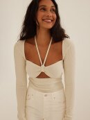 NA-KD TIE NECK LONG SLEEVE TOP