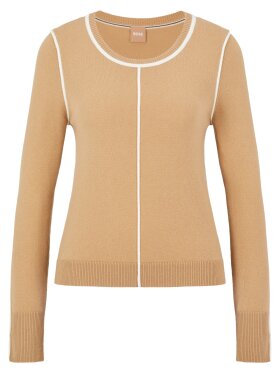 BOSS FOMILA WOOL-CASHMERE REGULAR-FIT SWEATER WITH CONTRAST DETAILS