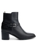 BOSS WOMENSWEAR - BOSS CELIA BOOTIE ANKLE BOOTS IN NAPPA LEATHER WITH BLOCK HEEL