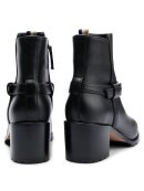 BOSS WOMENSWEAR - BOSS CELIA BOOTIE ANKLE BOOTS IN NAPPA LEATHER WITH BLOCK HEEL