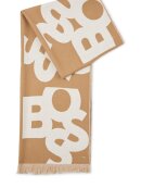 BOSS WOMENSWEAR - BOSS LACOSY OVERSIZED PATTERNED SCARF IN A BAMBOO-VISCOSE BLEND