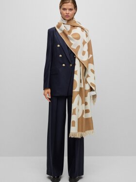 BOSS LACOSY OVERSIZED PATTERNED SCARF IN A BAMBOO-VISCOSE BLEND