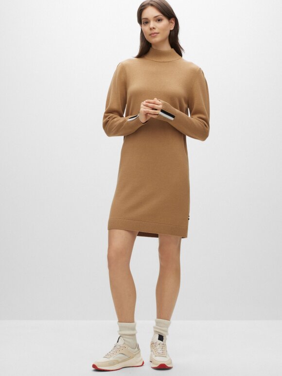 BOSS WOMENSWEAR - BOSS C FUENTA DRESS RELAXED-FIT SWEATER DRESS IN COTTON AND VIRGIN WOOL