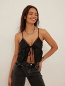 NA-KD Tie Front Satin Singlet