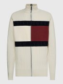 Tommy Hilfiger MENSWEAR - TOMMY RIB-KNIT ZIP-THRU FLAG CARDIGAN