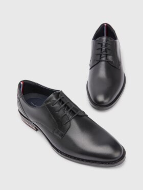 TOMMY SIGNATURE HEEL LACE-UP LEATHER SHOES