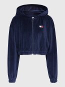 Tommy Hilfiger MENSWEAR - TOMMY VELOUR SUPER CROPPED FIT ZIP-THRU HOODY