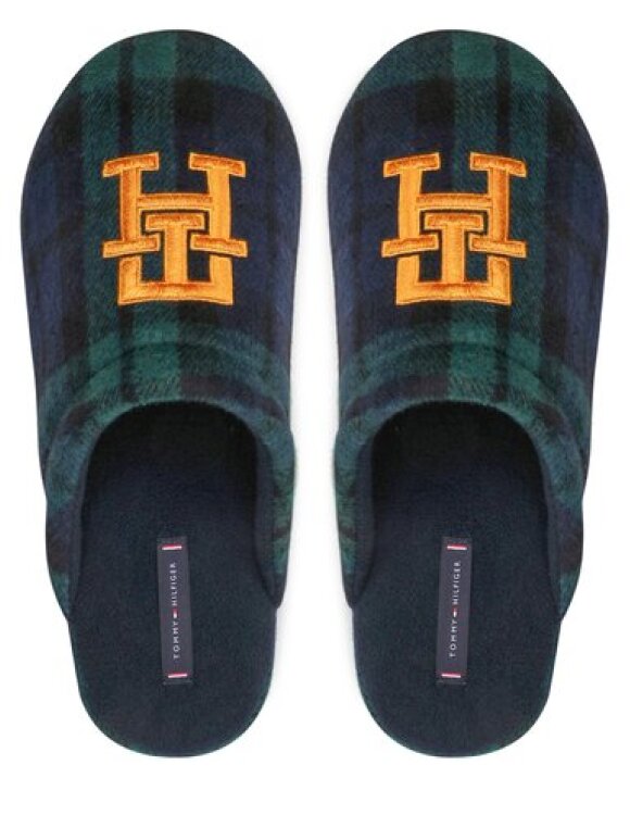 Tommy Hilfiger MENSWEAR - TOMMY Tartan Monogram Embroidery Slippers Besøg