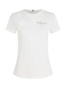 TOMMY WOMENSWEAR - TOMMY STRIPE SLIM FIT METALLIC LOGO T-SHIRT