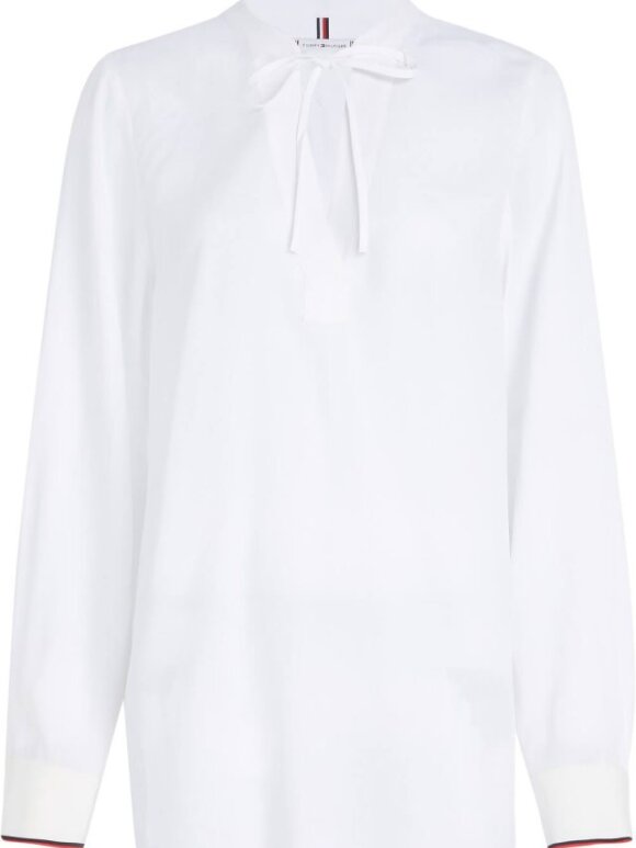 TOMMY WOMENSWEAR - TOMMY SIGNATURE TAPE REGULAR FIT CREPE BLOUSE