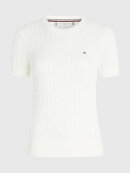 TOMMY WOMENSWEAR - TOMMY CABLE KNIT SLIM SHORT SLEEVE JUMPER