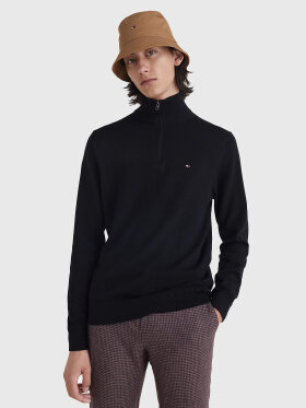 Tommy cotton cashmere ZIP-mock NECK sweater