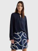 TOMMY WOMENSWEAR - TOMMY SIGNATURE TAPE REGULAR FIT CREPE BLOUSE