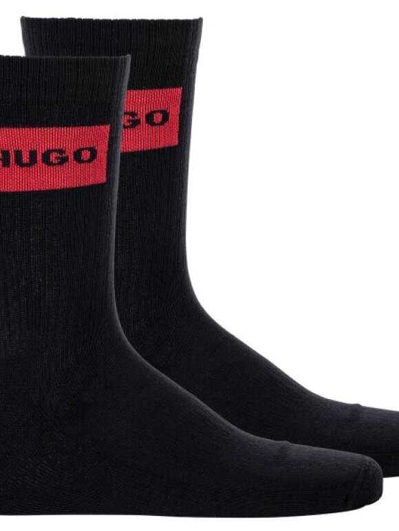 HUGO MENSWEAR - HUGO QS RIB LABEL 2 PACK SOCK