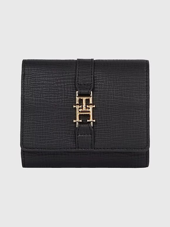 TOMMY WOMENSWEAR - TOMMY MEDIUM MONOGRAM PLAQUE FLAP WALLET