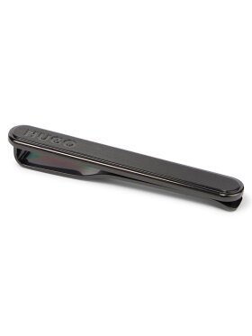 HUGO OVAL STAINLESS-STEEL TIE CLIP WITH ENGRAVED LOGO