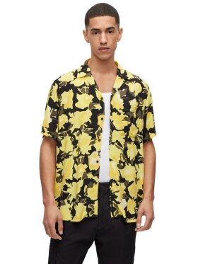 HUGO ELLINO RELAXED-FIT SHIRT IN DIGITALLY PRINTED POPLIN