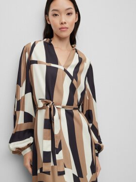 BOSS Detola V-NECK DRESS WITH SIGNATURE-STRIPE PRINT