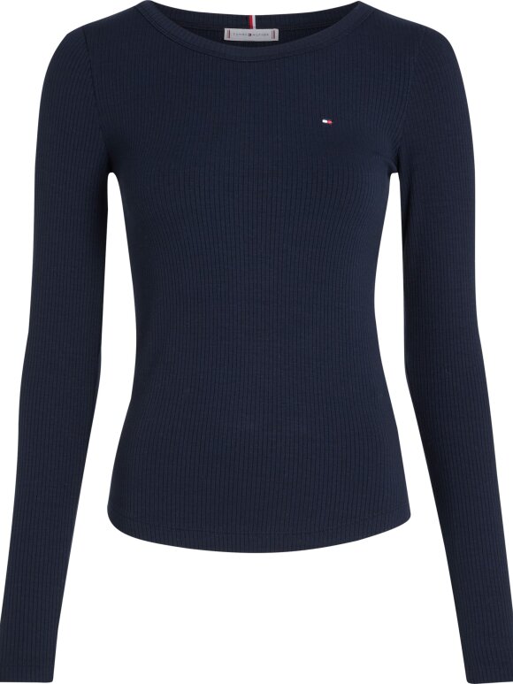 TOMMY WOMENSWEAR - TOMMY SLIM 5X2 RIB O-NK LS