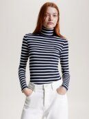 TOMMY WOMENSWEAR - TOMMY SLIM 5X2 RIB ROLL-NK LS