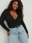 NA-KD LACE DETAIL WRAP TOP