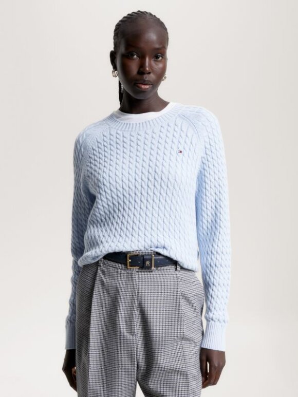 TOMMY WOMENSWEAR - TOMMYCO MINI CABLE C-NECK SWEATER