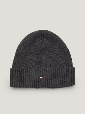 TOMMY ESSENTIAL FLAG RIB-KNIT BEANIE