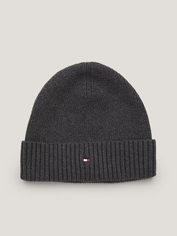 Tommy Hilfiger MENSWEAR - TOMMY ESSENTIAL FLAG RIB-KNIT BEANIE