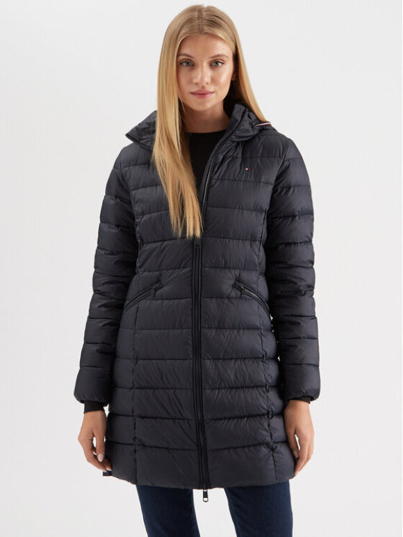 TOMMY WOMENSWEAR - Tommy women MW PADDED GLOBAL STRIPE COAT
