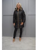 Etage C:RO - ETAGE Etage Dark Brown Padded Coat With Bronze Detail