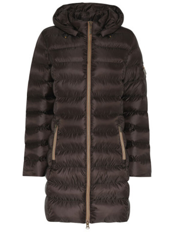 Etage C:RO - ETAGE Etage Dark Brown Padded Coat With Bronze Detail