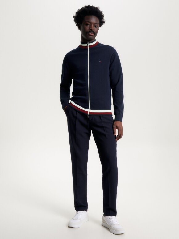 Tommy Hilfiger MENSWEAR - TOMMY GLOBAL STRIPE DETAIL ZIP THROUGH