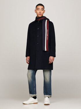 TOMMY SIGNATURE FRINGED STRIPE SCARF