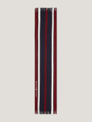 TOMMY SIGNATURE FRINGED STRIPE SCARF
