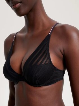 TOMMY GLOBAL STRIPE PLUNGE LIGHTLY LINED TRIANGLE BRA