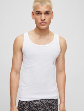 HUGO TWO-PACK OF STRETCH-COTTON TANK TOPS WITH LOGO