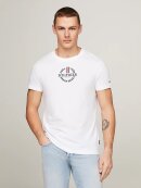 Tommy Hilfiger MENSWEAR - TOMMY GLOBAL STRIPE ARCHIVE CREST LOGO SLIM T-SHIRT