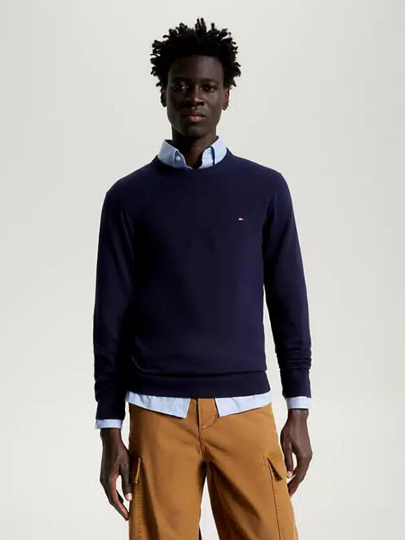 TOMMY HIÆFIGER COTTON CASHMERE CREW NECK JUMPER