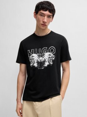 HUGO DURRO COTTON-JERSEY T-SHIRT WITH LOGO AND ANIMAL GRAPHIC