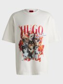 HUGO MENSWEAR - HUGO DUGIE OVERSIZED-FIT T-SHIRT IN COTTON WITH DOG GRAPHICS