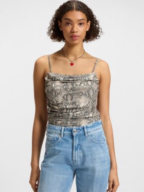 HUGO WOMENSWEAR DOFFIANO MESH TOP WITH BUILT-IN CORSET