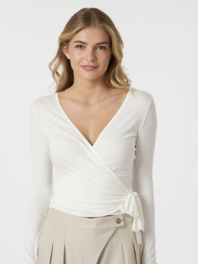NEO NOIR NIA JERSEY WRAP BLOUS