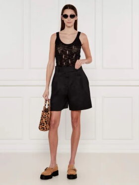 HUGO WOMEN Linen shorts Holini Relaxed fit