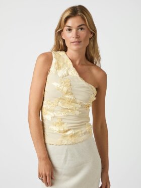 Neo Noir Florini Big Flower Mesh Top
