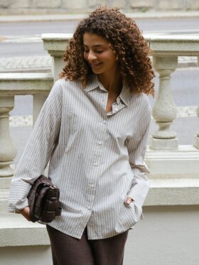 NEO NOIR DITA DOUBLE STRIPE SHIRT