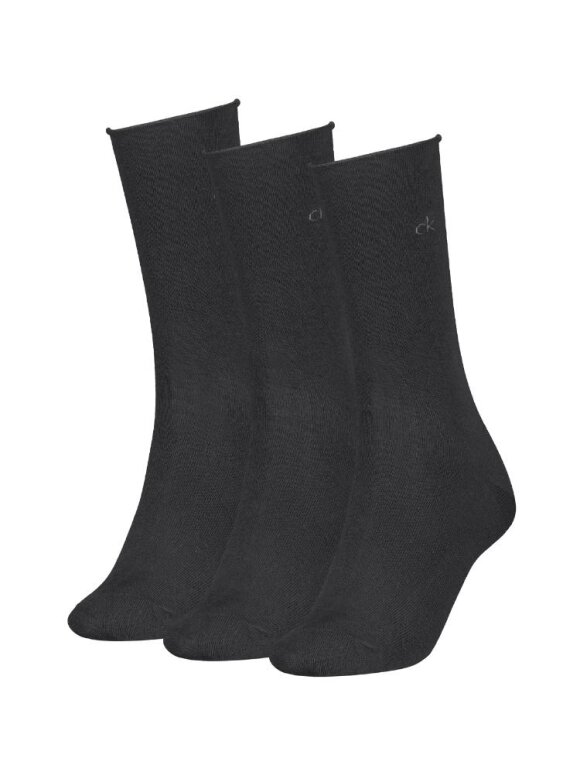 CALVIN KLEIN WOMEN - CALVIN KLEIN WOMEN ROLLTOP SOCK 3P
