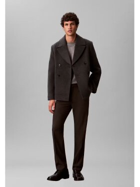 CALVIN KLEIN LS DBL FACE CONCRETE PEACOAT