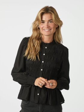 NEO NOIR MOCCA SMOCK BLOUSE